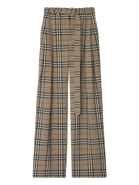 Burberry checked belted trousers - Neutrals - zdjęcie produktu nr 1