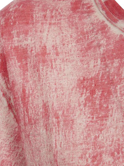 Comme Des Garçons distressed-effect linen t-shirt - Red