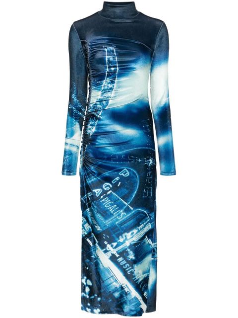 Jean Paul Gaultier Pigalle-print velvet dress - Blue - zdjęcie produktu nr 1