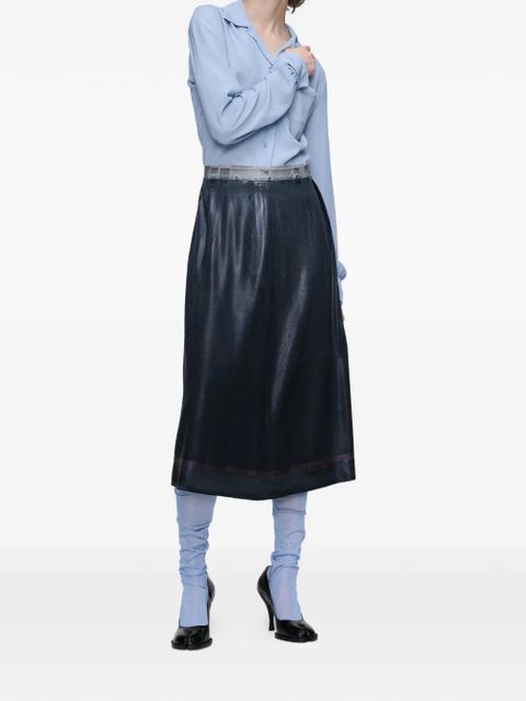 Maison Margiela textured midi skirt - Blue