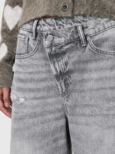 AllSaints jeansy bawełniane AKI damskie high waist W052EC