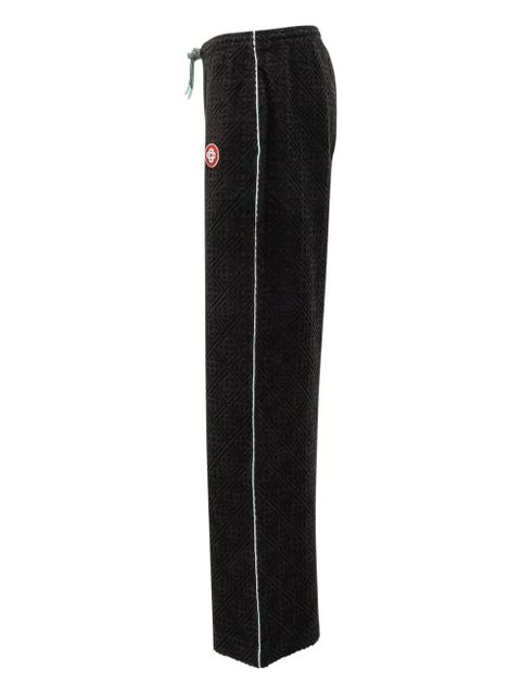 Casablanca textured-panel towelling trousers - Black