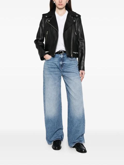 TWINSET zip-up leather jacket - Black - zdjęcie produktu nr 2