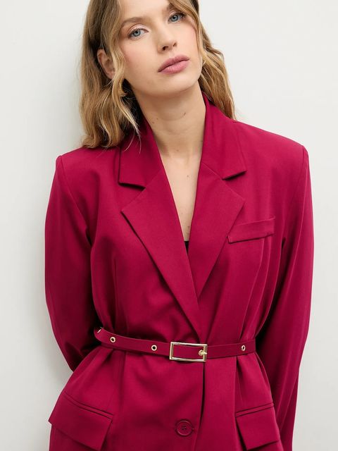 Answear Lab marynarka kolor różowy jednorzędowa gładka