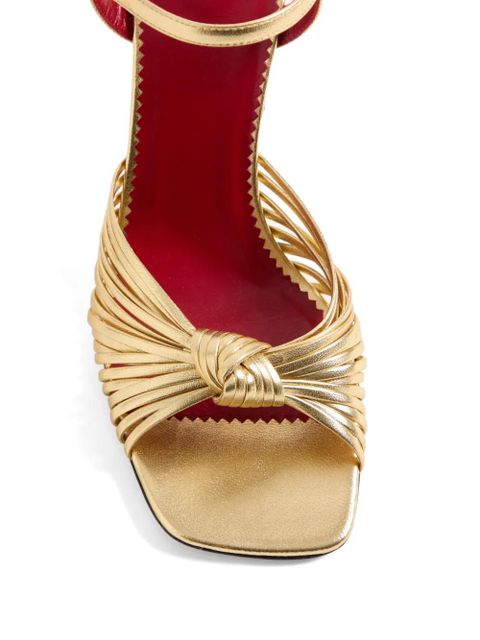 Valentino Garavani Annet laminated nappa sandals 90mm - Gold
