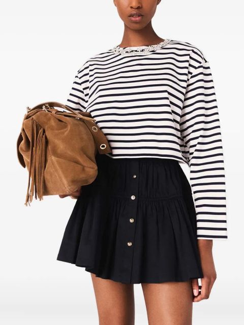 Maje striped long-sleeved T-shirt - White