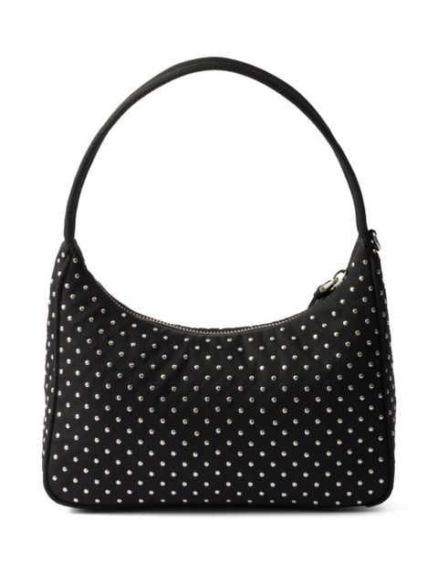 Prada studded Re-Nylon mini bag - Black - zdjęcie produktu nr 2