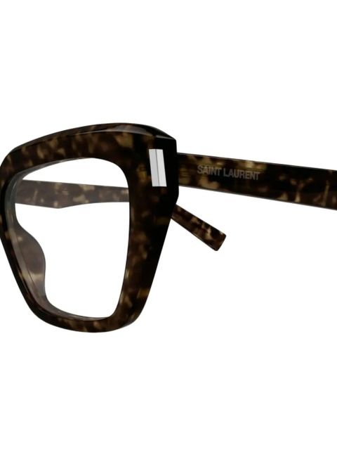 Saint Laurent Eyewear geometric-frame glasses - Brown