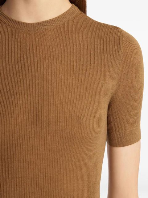 KHAITE Celina ribbed T-shirt - Brown