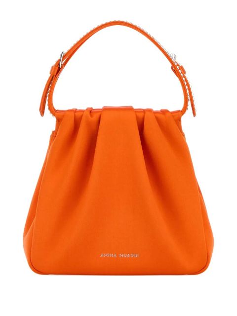 Amina Muaddi mini pleated tote bag - Orange - zdjęcie produktu nr 1