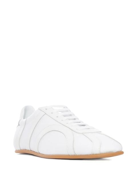 TOTEME leather-panel lace-up sneakers - White - zdjęcie produktu nr 2