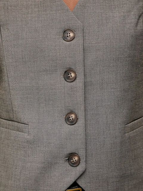 Answear.LAB kamizelka kolor szary jednorzędowa