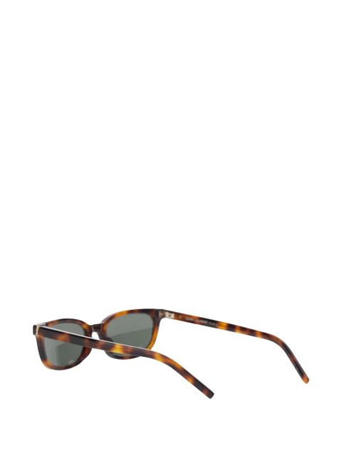 Saint Laurent Eyewear geometric logo sunglasses - Brown