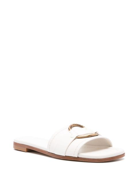 Moncler Bell leather slides - White - zdjęcie produktu nr 2