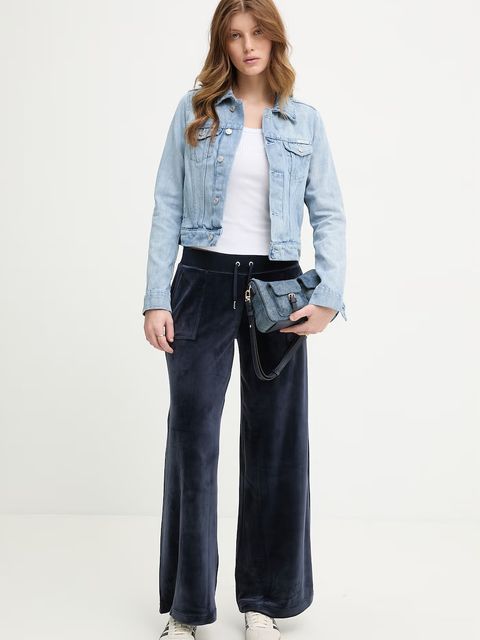 Juicy Couture kurtka jeansowa damska bawełniana DIAMANTE CROPPE - zdjęcie produktu nr 1