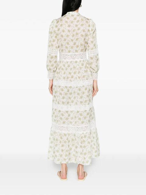 SANDRO Aurelia floral lace maxi dress - White
