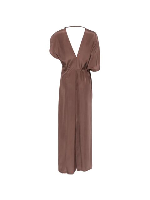 Alysi drawstring V-neck maxi dress - Brown - zdjęcie produktu nr 2