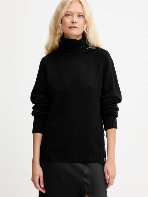 Silvian Heach sweter z domieszką wełny DIOUF damski kolor czarny lekki z golfem GPA25232LU - zdjęcie produktu nr 1