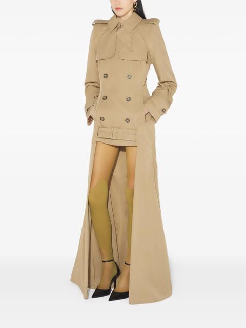 Jean Paul Gaultier buttoned belted trench coat - Neutrals