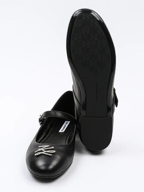 Karl Lagerfeld baleriny skórzane KARO kolor czarny KL40121S