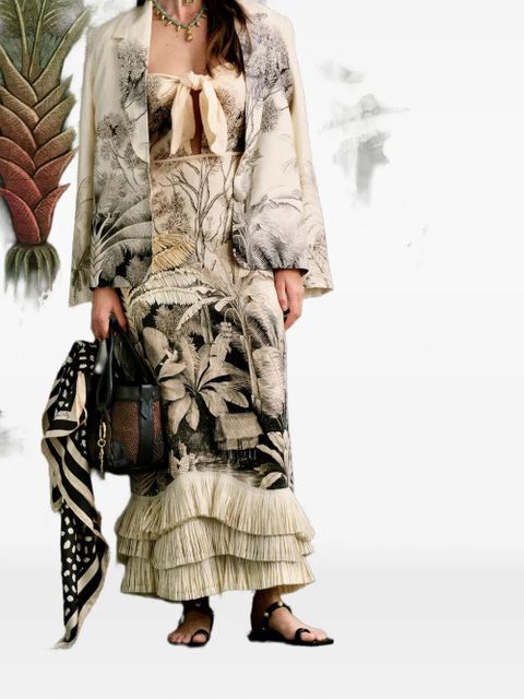 Johanna Ortiz Invictus graphic-pattern midi dress - Neutrals