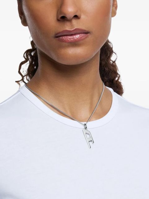 Diesel logo-pendant necklace - Grey