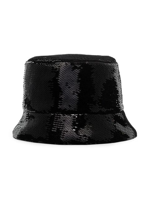 Prada logo-embellished sequined bucket hat - Black