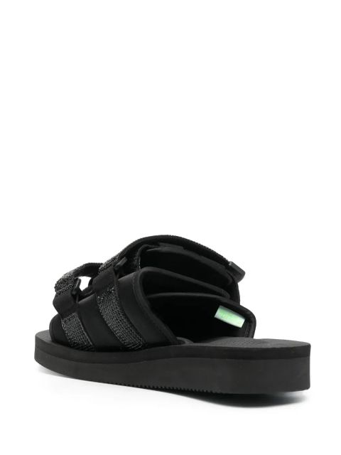 Blumarine logo-patch touch-strap slides - Black