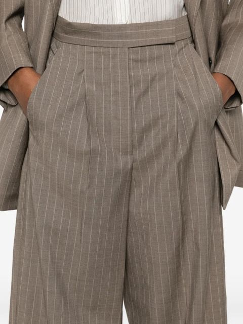 Max Mara MXMMANETTA pinstriped pleated trousers - Brown