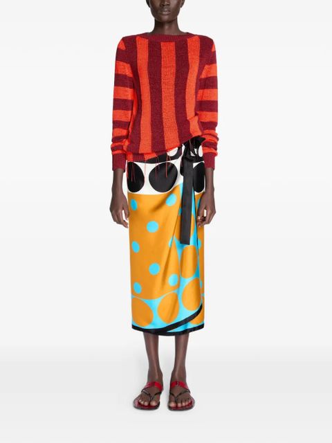 DRIES VAN NOTEN intarsia-stripes sweater - Red - zdjęcie produktu nr 2