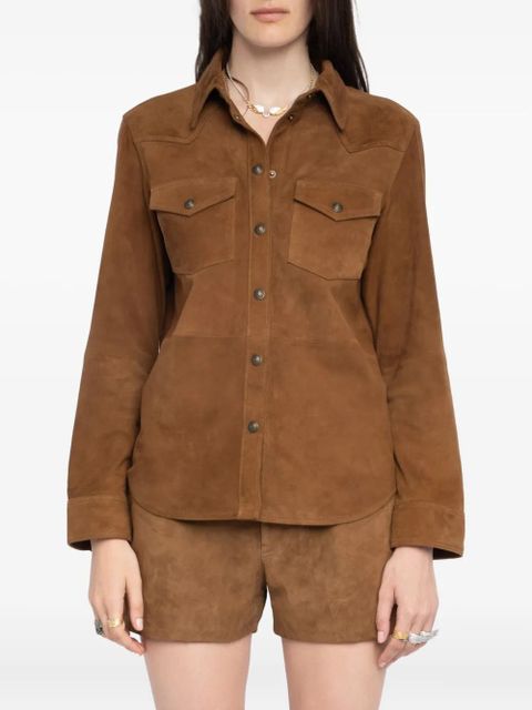 Zadig&Voltaire suede button-down shirt - Brown