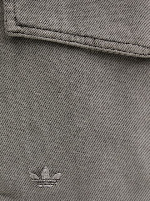 adidas Originals szorty jeansowe Cargo Jorts damskie kolor szary gładkie high waist JD0139