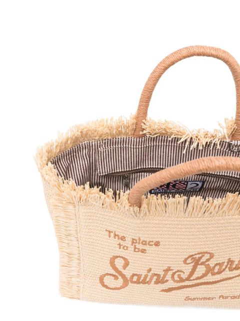 MC2 Saint Barth Colette fringed embroidered tote bag - Neutrals