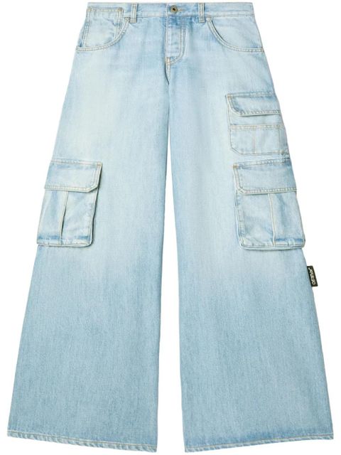 Off-White wide-leg cargo jeans - Blue - zdjęcie produktu nr 1