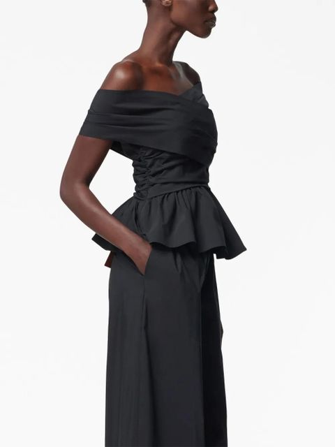 Altuzarra Pella off-shoulder draped top - Black