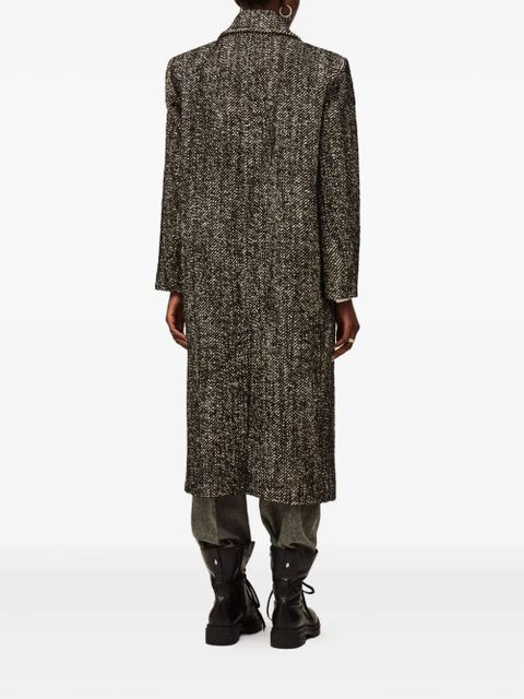 Ba&Sh Voxlow double-breasted patterned coat - Black