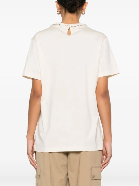 Moncler crystal-embellished T-shirt - Neutrals - zdjęcie produktu nr 2