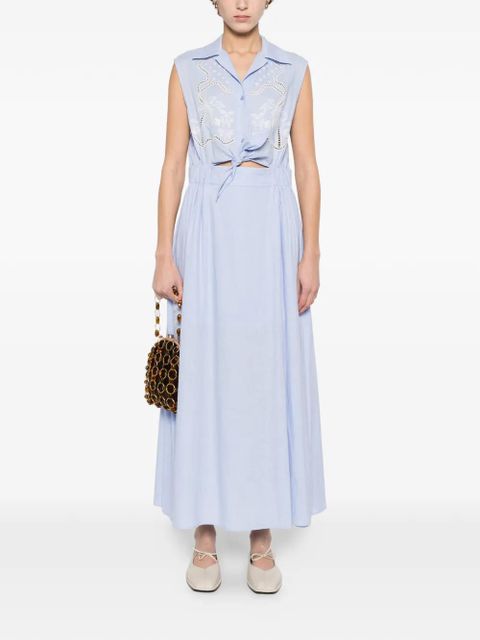 SANDRO embroidered maxi dress - Blue - zdjęcie produktu nr 2