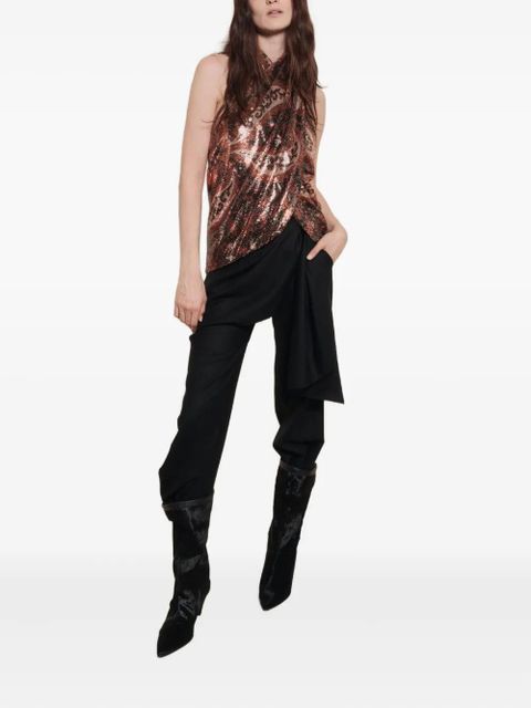 Johanna Ortiz sequin glimmering frost top - Black