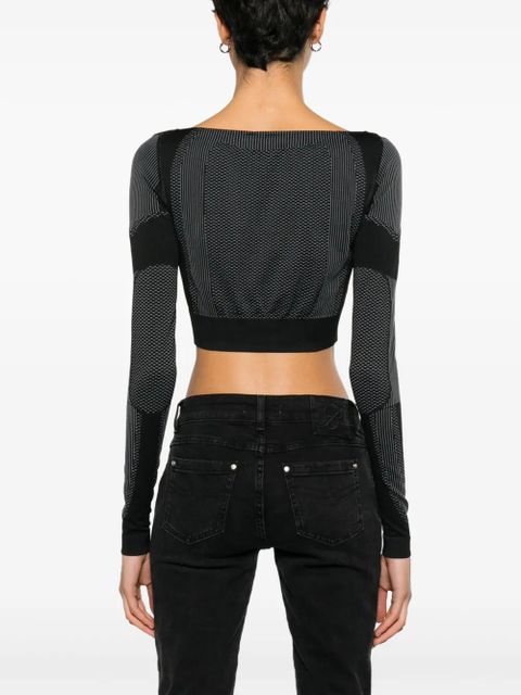 MISBHV logo-jacquard crop top - Black
