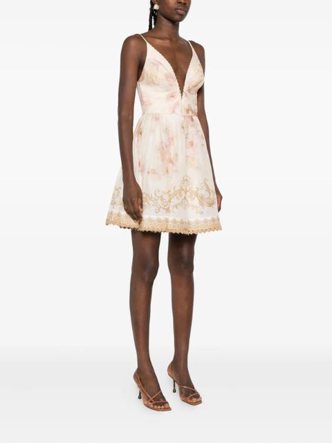 ZIMMERMANN Hypnotic trimmed mini dress - Neutrals