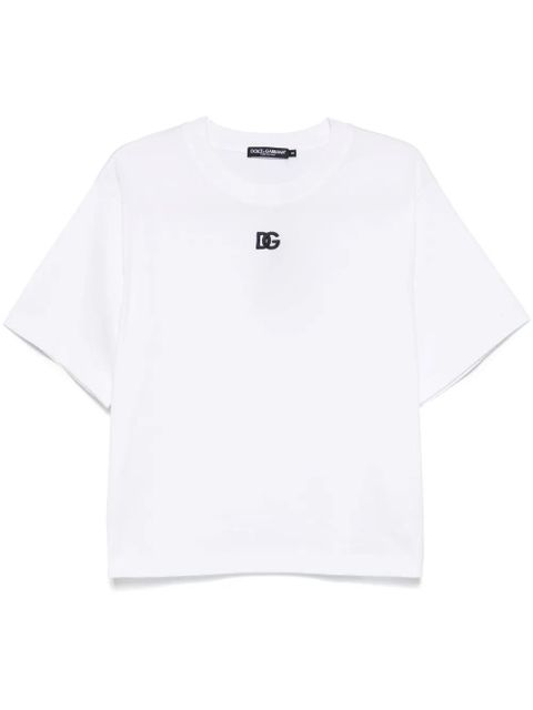 Dolce & Gabbana logo-embroidered T-shirt - White - zdjęcie produktu nr 1
