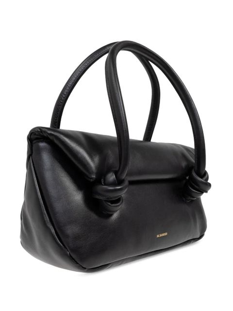 Jil Sander folded leather tote bag - Black