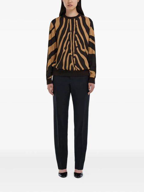 Ferragamo animal-print panelled sweater - Brown - zdjęcie produktu nr 2