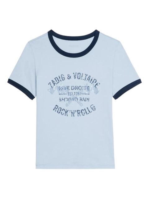 Zadig&Voltaire Woos rhinestone-embellished T-shirt - Blue - zdjęcie produktu nr 1