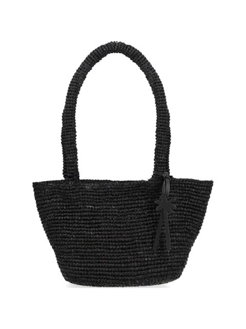 Manebi palm raffia shoulder bag - Black - zdjęcie produktu nr 1