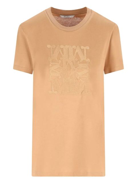Max Mara logo-embroidered cotton T-shirt - Brown - zdjęcie produktu nr 1