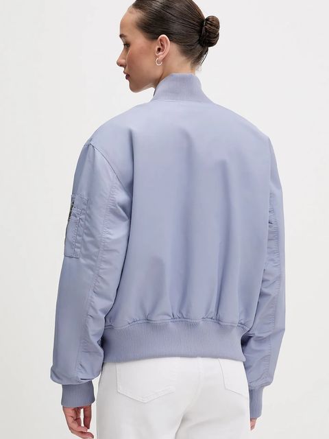 Tommy Jeans kurtka bomber kolor niebieski przejściowa oversize DW0DW22046