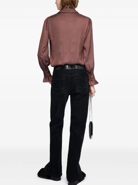 Zadig&Voltaire ruffled long-sleeve top - Brown