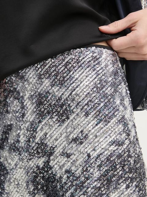 DIANE VON FURSTENBERG spódnica kolor srebrny midi rozkloszowana DVFKM4S004